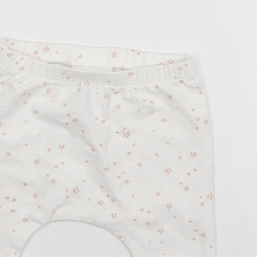 NEXT Baby White  Cotton Jogger Trousers Size 0-3 Months   - Stars