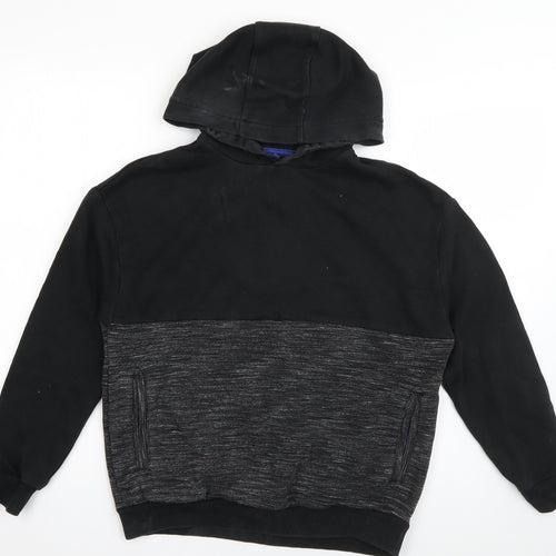 Marks and Spencer Boys Grey  Cotton Pullover Hoodie Size 11-12 Years  Pullover