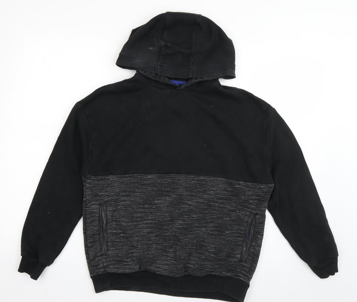 Marks and Spencer Boys Grey  Cotton Pullover Hoodie Size 11-12 Years  Pullover