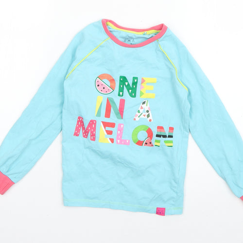 Harry Bear Girls Blue Geometric Cotton Top Pyjama Top Size 7 Years  Pullover - One in a Melon