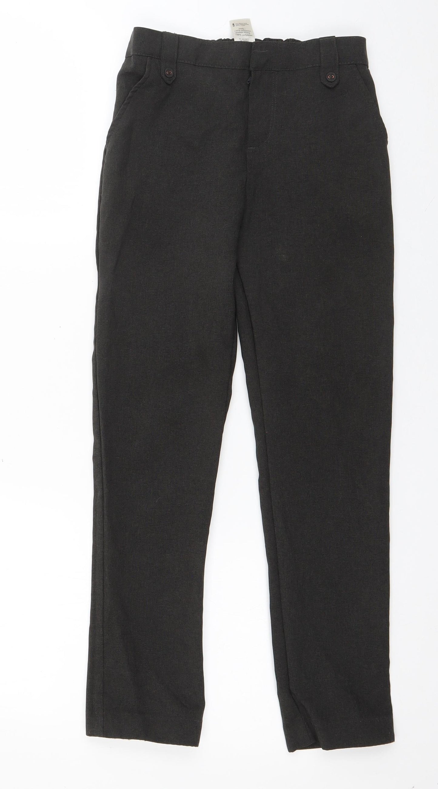 F&F Girls Grey  Polyester Dress Pants Trousers Size 9-10 Years  Regular Zip