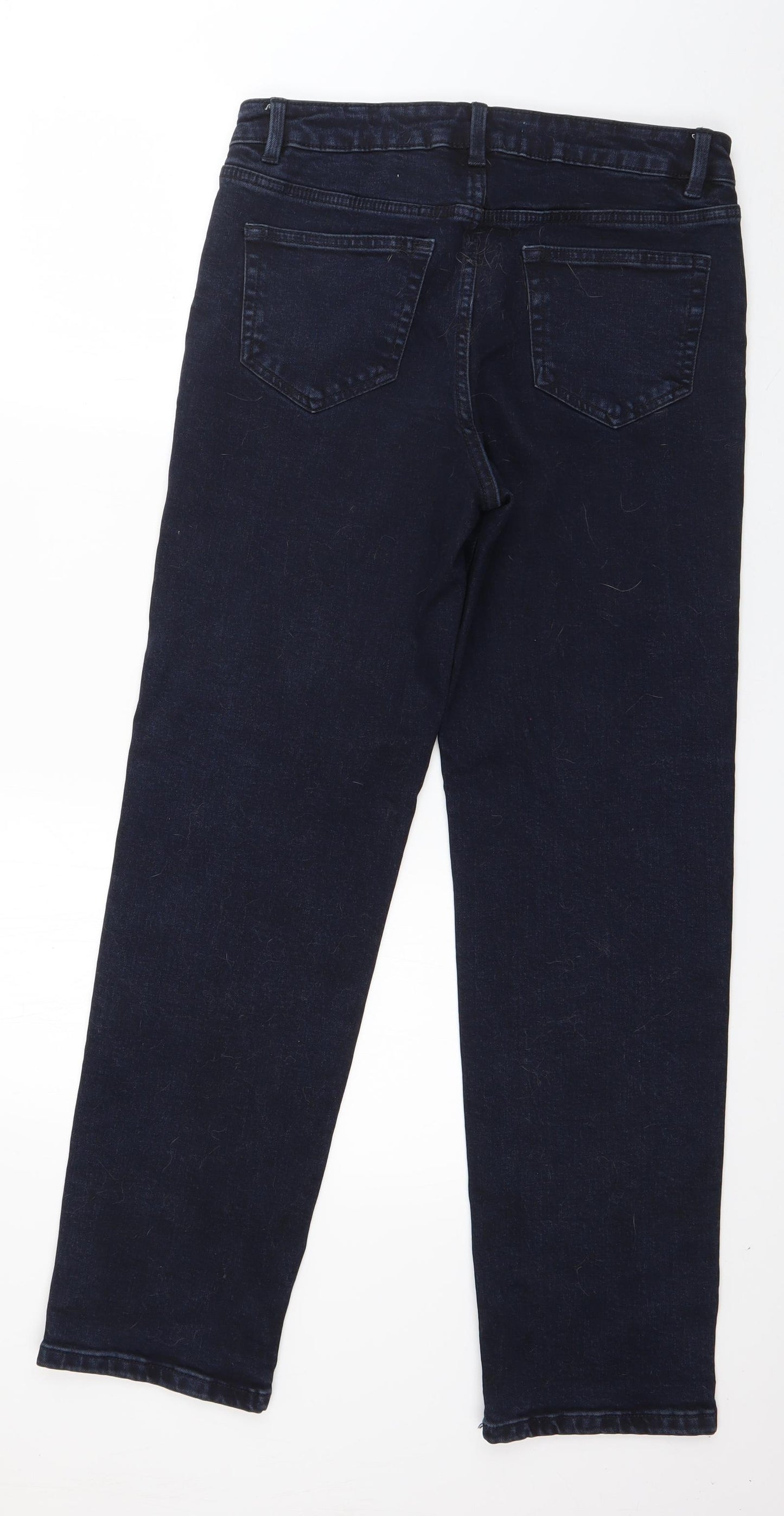 George Womens Blue  Cotton Straight Jeans Size 12 L30 in Regular Zip