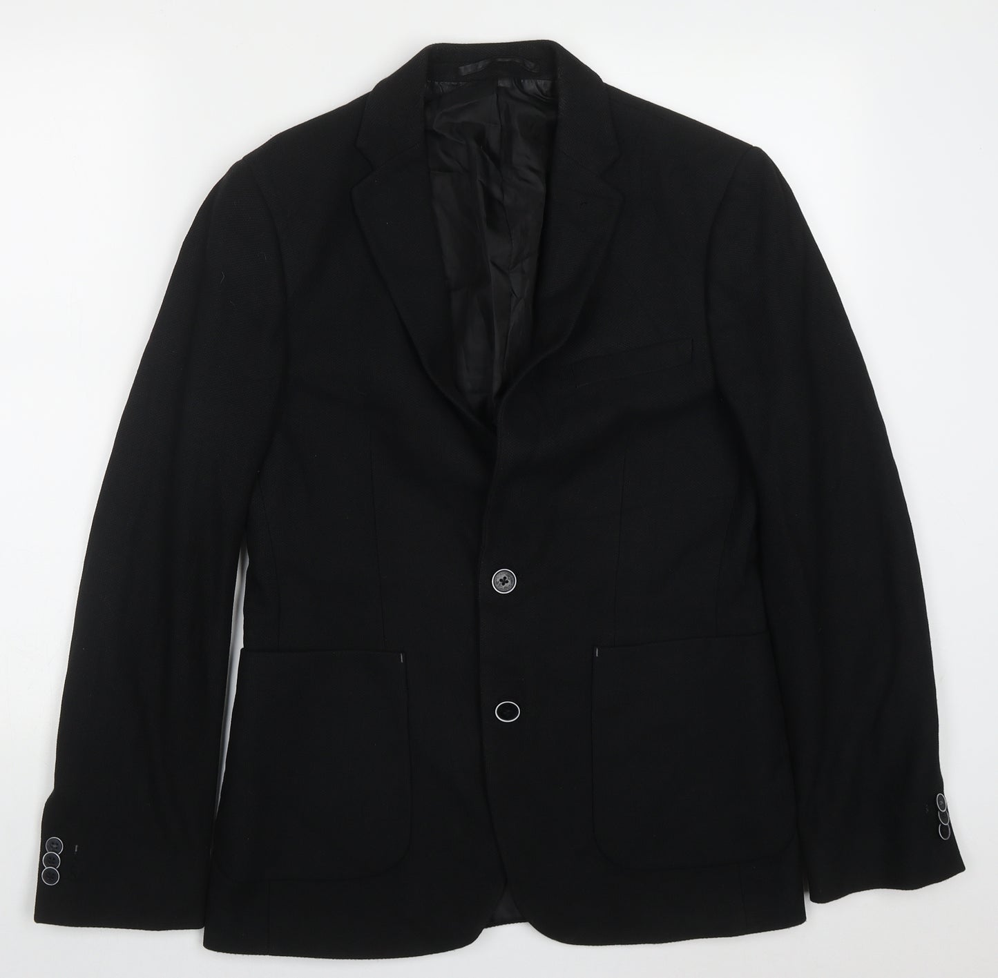 Burton Mens Black  Polyester Jacket Suit Jacket Size 38