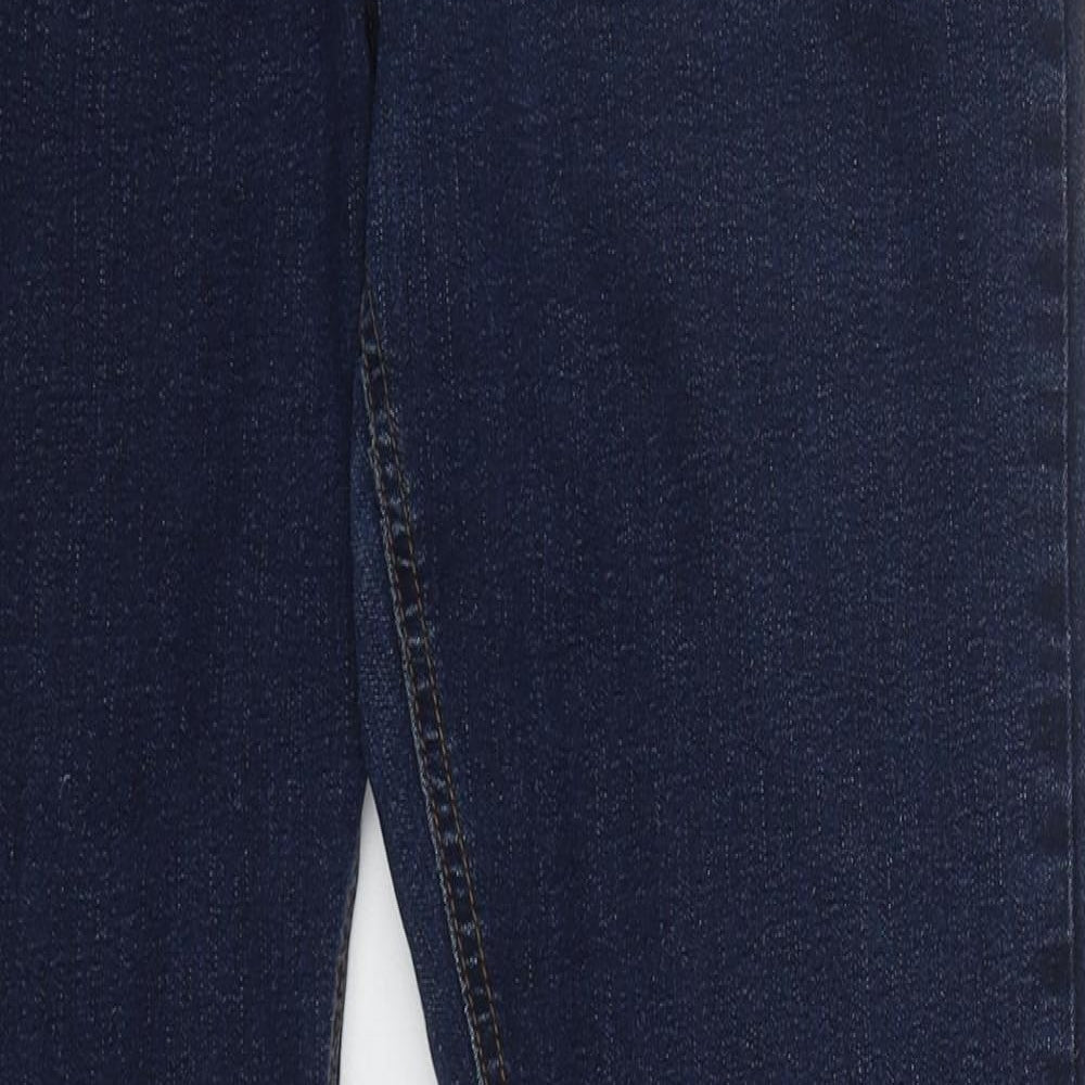Debenhams Womens Blue  Cotton Bootcut Jeans Size 14 L30 in Regular Button