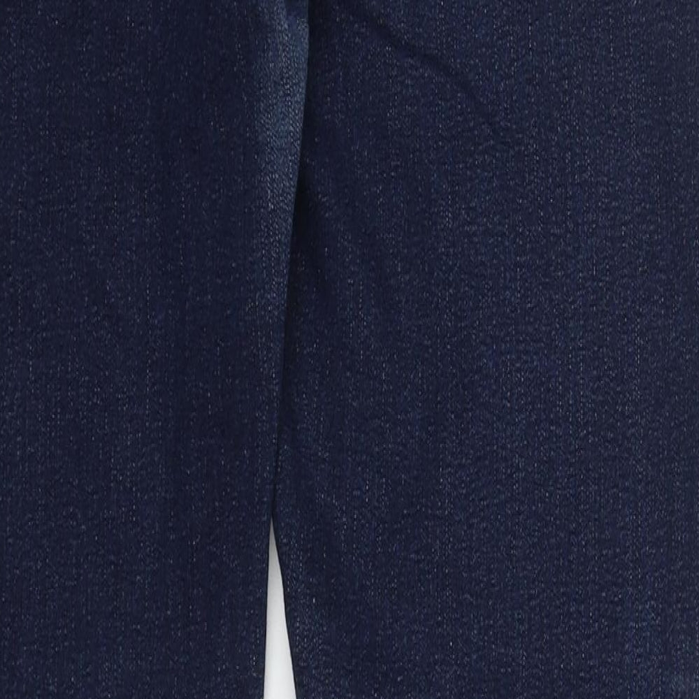 Debenhams Womens Blue  Cotton Bootcut Jeans Size 14 L30 in Regular Button