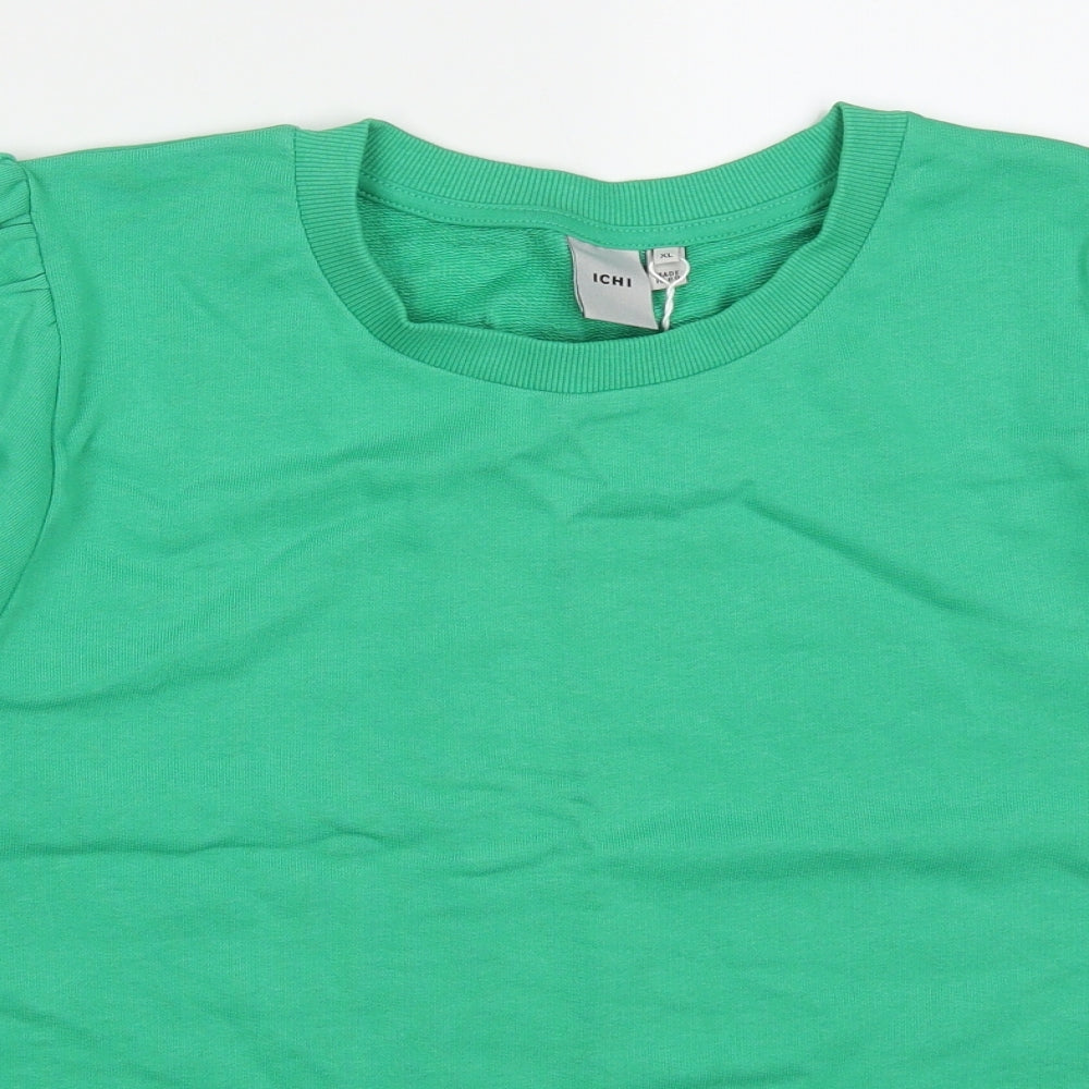 ICHI Womens Gold  Cotton Pullover Sweatshirt Size XL  Pullover