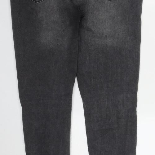 Hera Mens Grey  Cotton Skinny Jeans Size 30 L30 in Regular Button