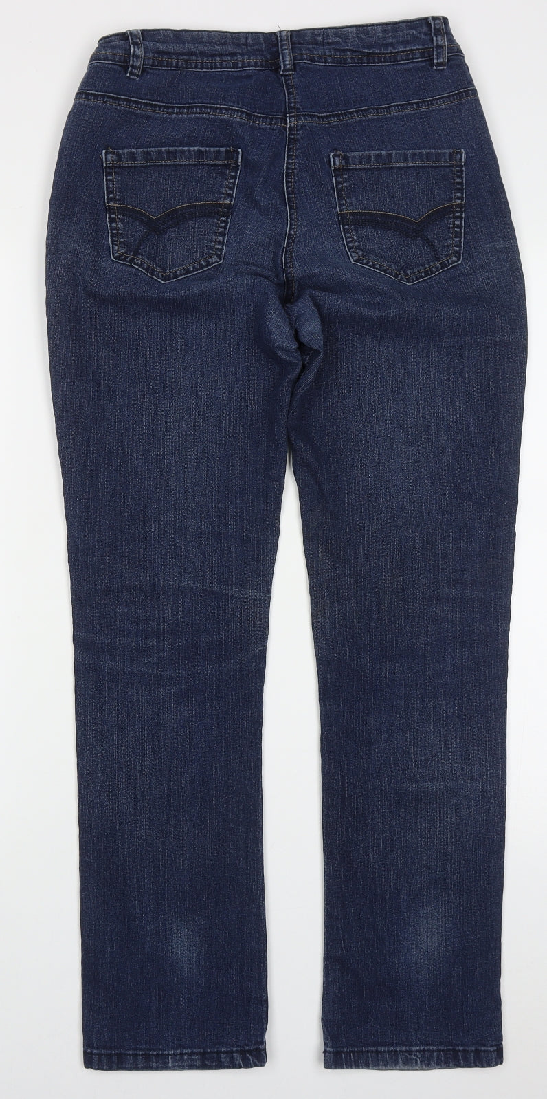 TU Womens Blue  Cotton Straight Jeans Size 12 L29 in Regular Button