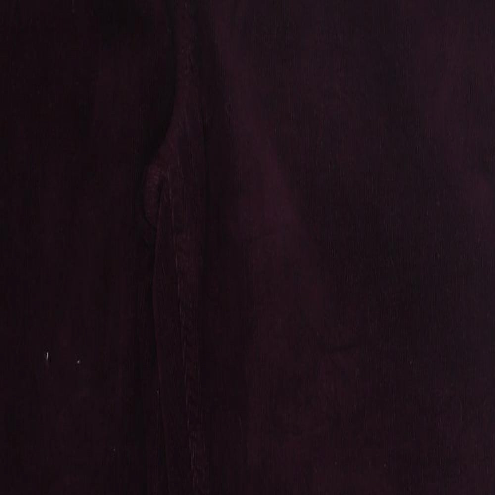 Marks and Spencer Womens Purple  Cotton Trousers  Size 14 L30 in Regular Button
