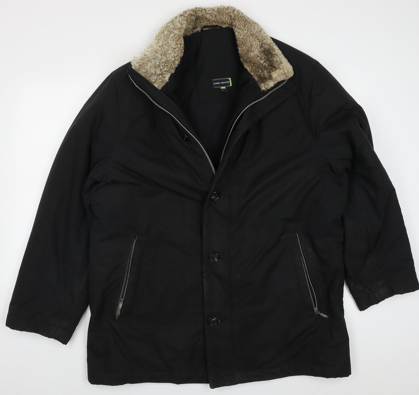 Daniel Hetcher Mens Black   Jacket Coat Size L  Zip