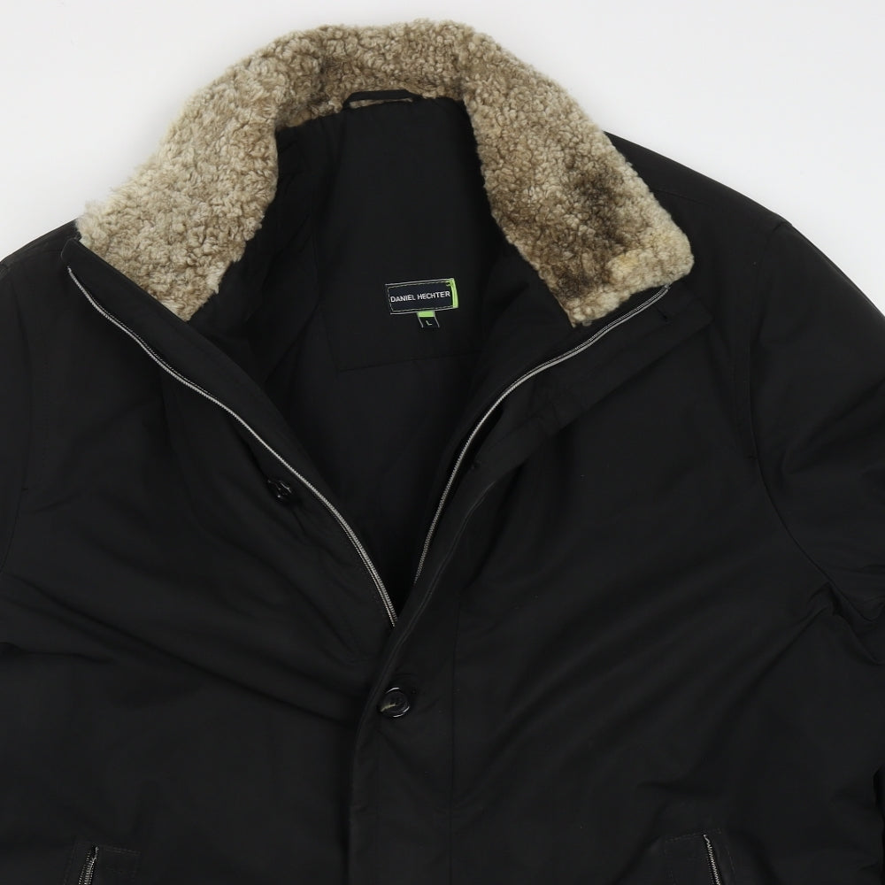 Daniel Hetcher Mens Black   Jacket Coat Size L  Zip