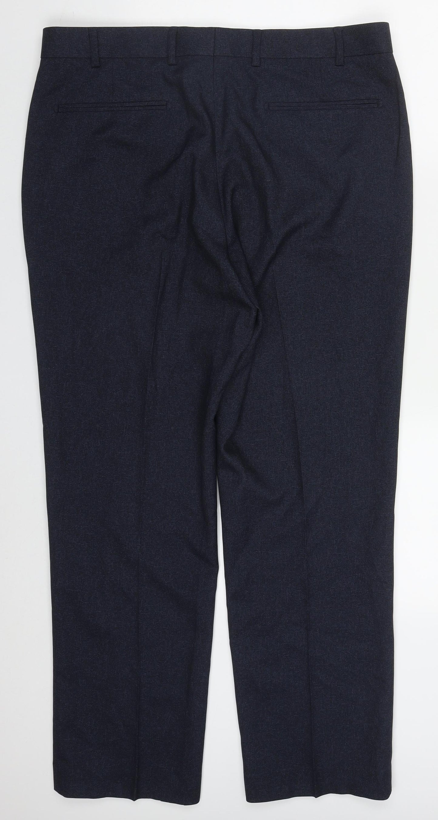 F&F Mens Blue  Polyester Trousers  Size 36 L31 in Regular Button