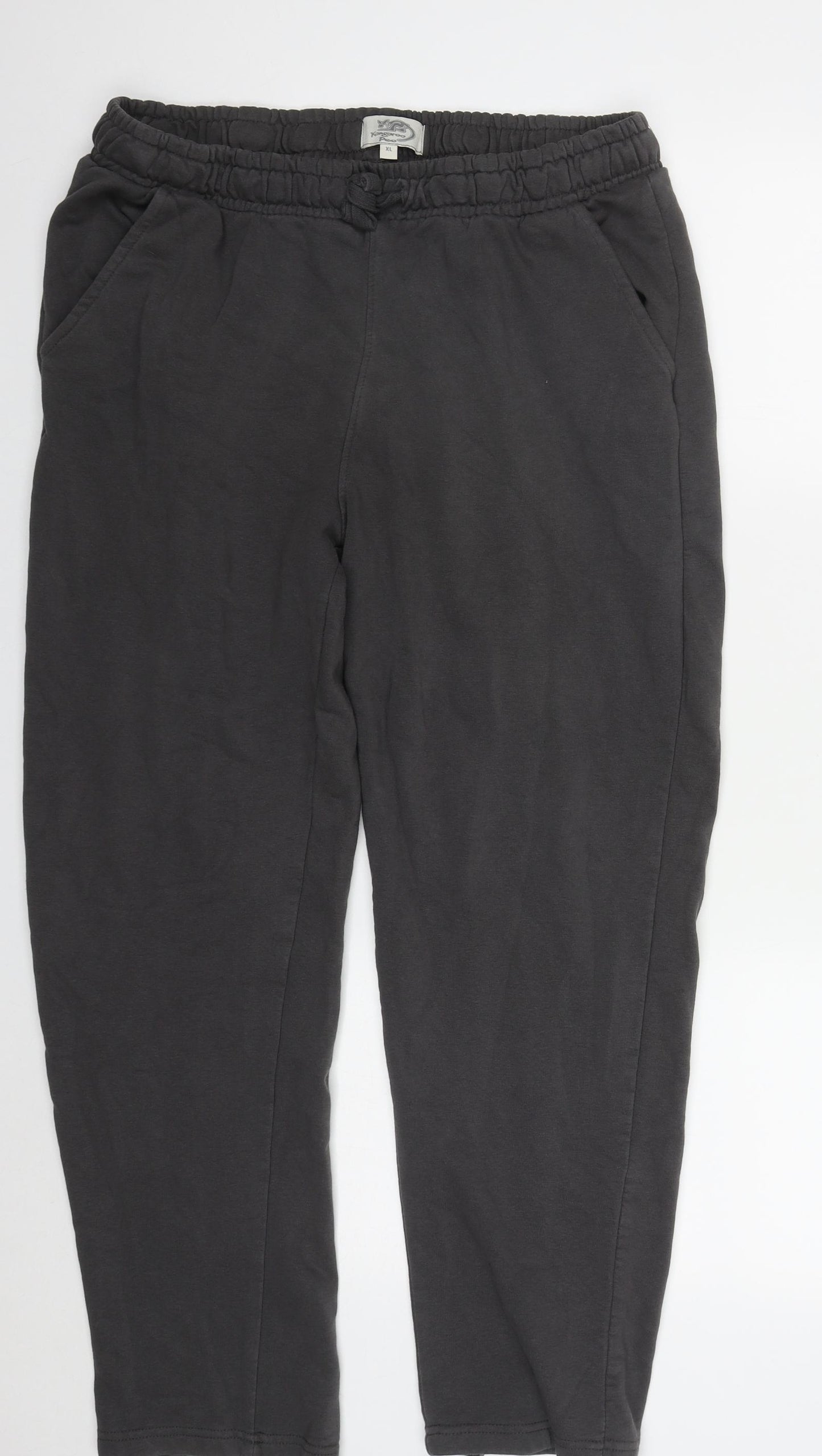 Kangaroo Poo Mens Grey  Cotton Sweatpants Trousers Size XL L28 in Regular Drawstring