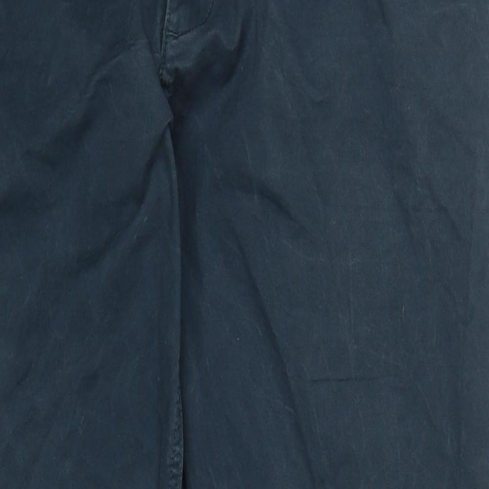 George Mens Blue  Cotton Chino Trousers Size 38 L32 in Regular Button