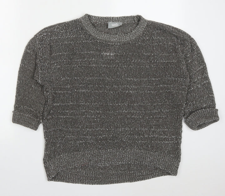 Wallis Womens Grey Acrylic Pullover Jumper Size L