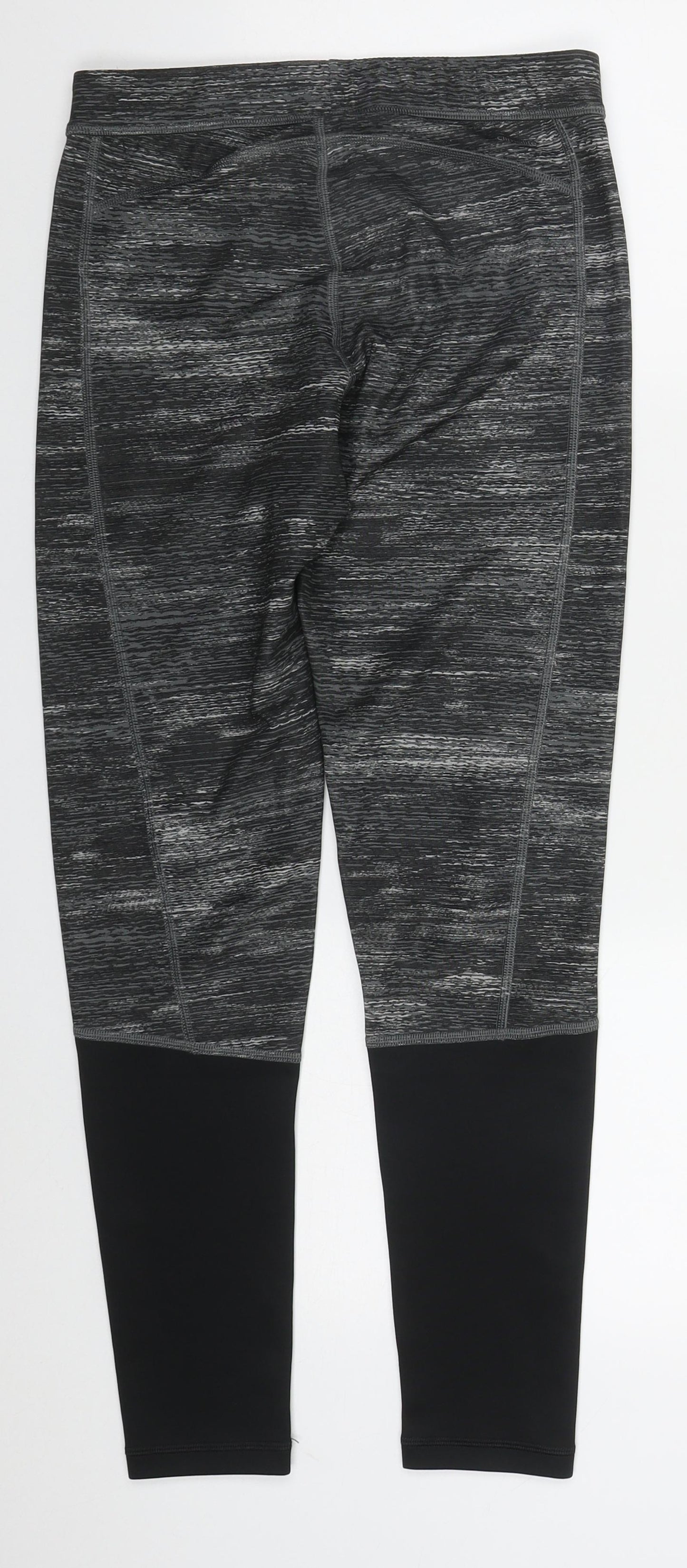 adidas Womens Grey  Polyester Capri Leggings Size 12 L27 in Regular
