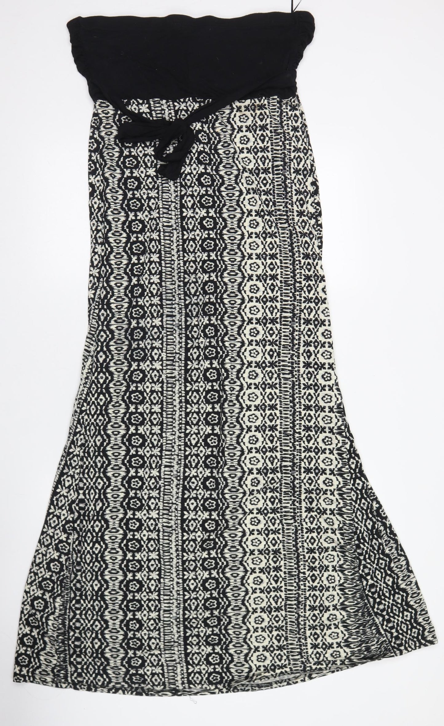 New Look Womens Black Fair Isle Viscose Skater Dress  Size 16  Sweetheart  - Bandeau