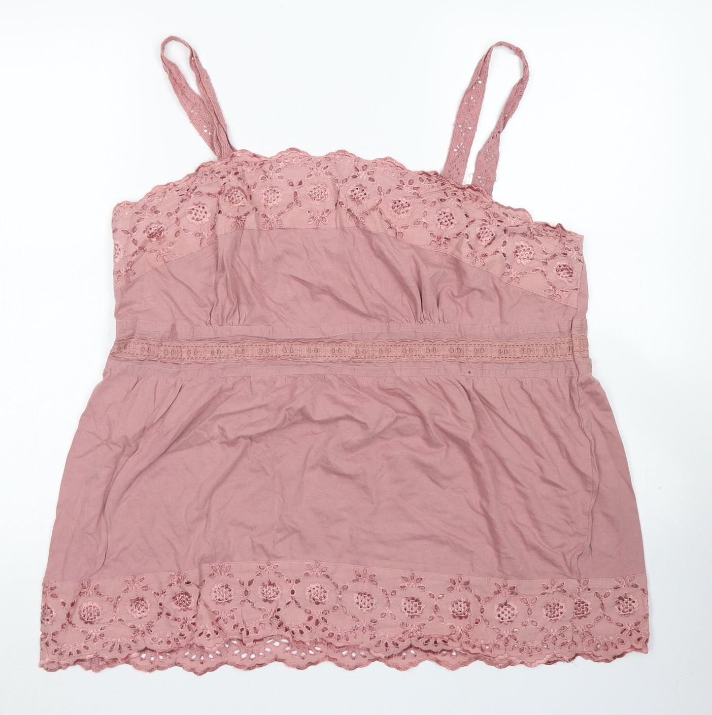 Evans Womens Pink  Cotton Camisole Blouse Size 20 Round Neck