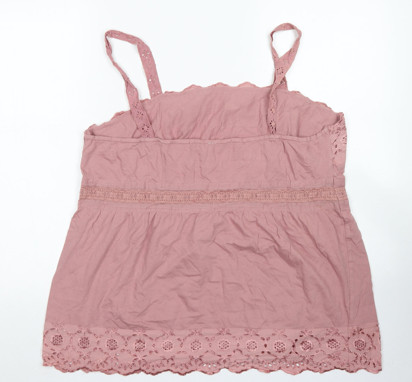 Evans Womens Pink  Cotton Camisole Blouse Size 20 Round Neck