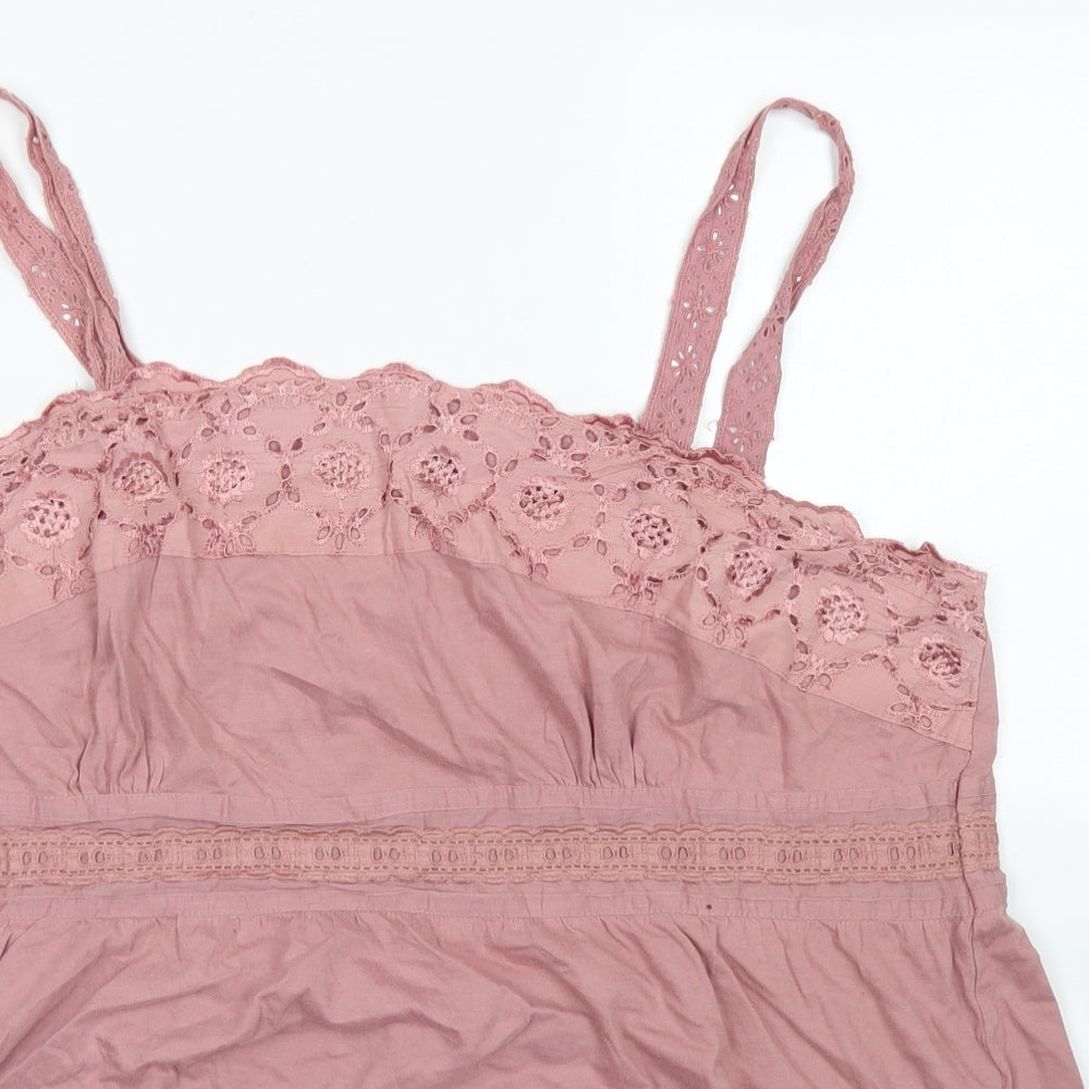 Evans Womens Pink  Cotton Camisole Blouse Size 20 Round Neck