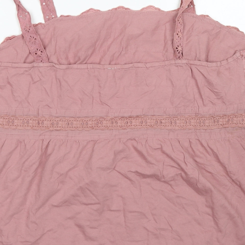 Evans Womens Pink  Cotton Camisole Blouse Size 20 Round Neck
