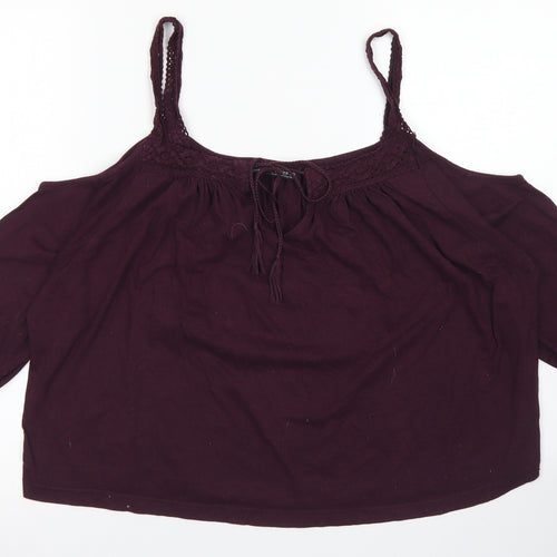 Atmosphere Womens Pink  Cotton Cropped Blouse Size 16 Off the Shoulder