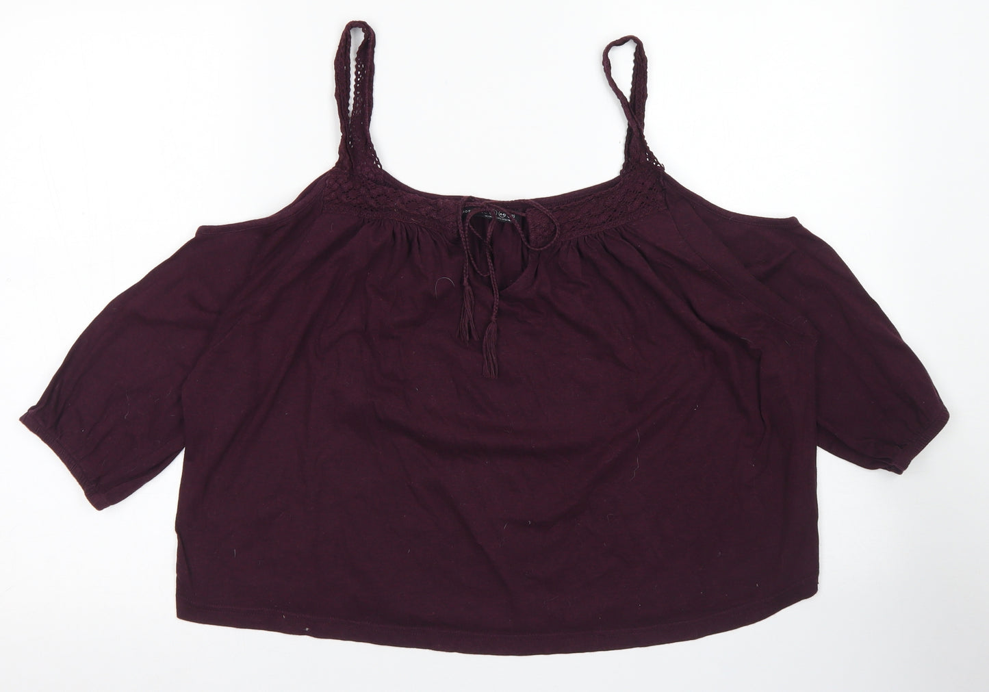 Atmosphere Womens Pink  Cotton Cropped Blouse Size 16 Off the Shoulder