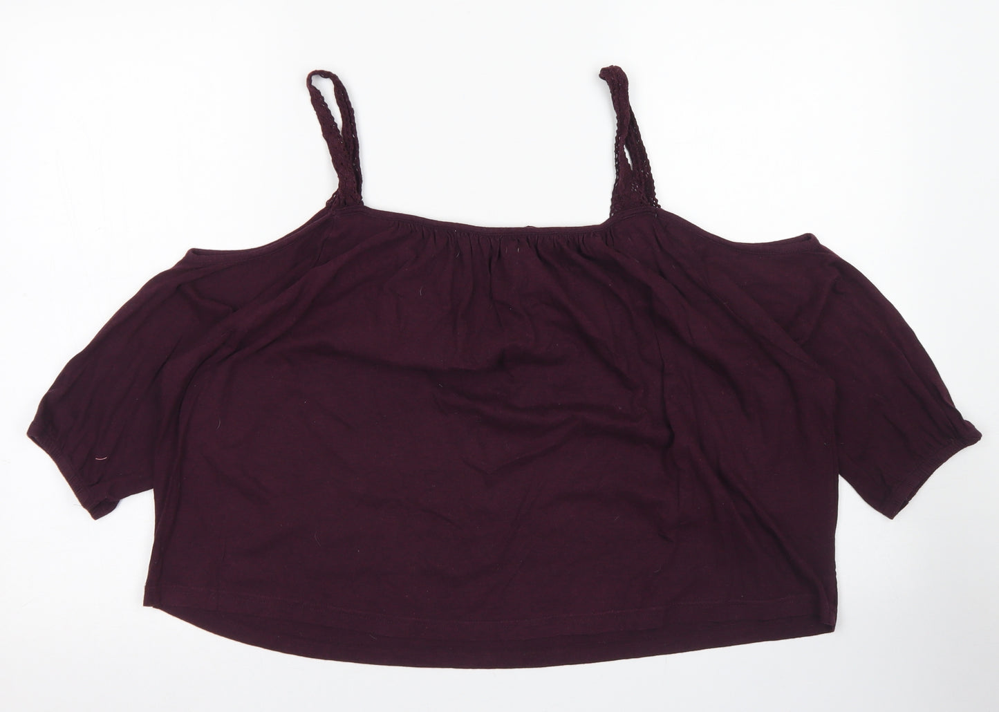 Atmosphere Womens Pink  Cotton Cropped Blouse Size 16 Off the Shoulder