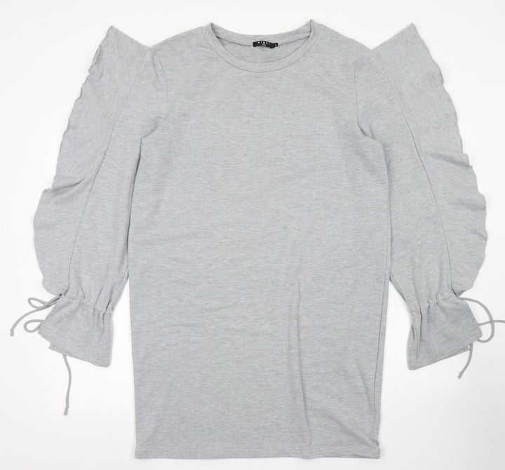 Eight Womens Grey  Cotton A-Line  Size L  Crew Neck