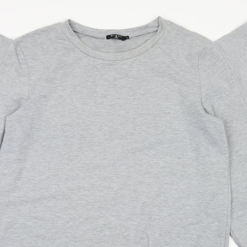 Eight Womens Grey  Cotton A-Line  Size L  Crew Neck