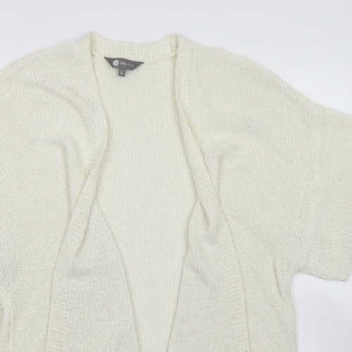 Mia Moda Womens Ivory Round Neck  Acrylic Cardigan Jumper Size L