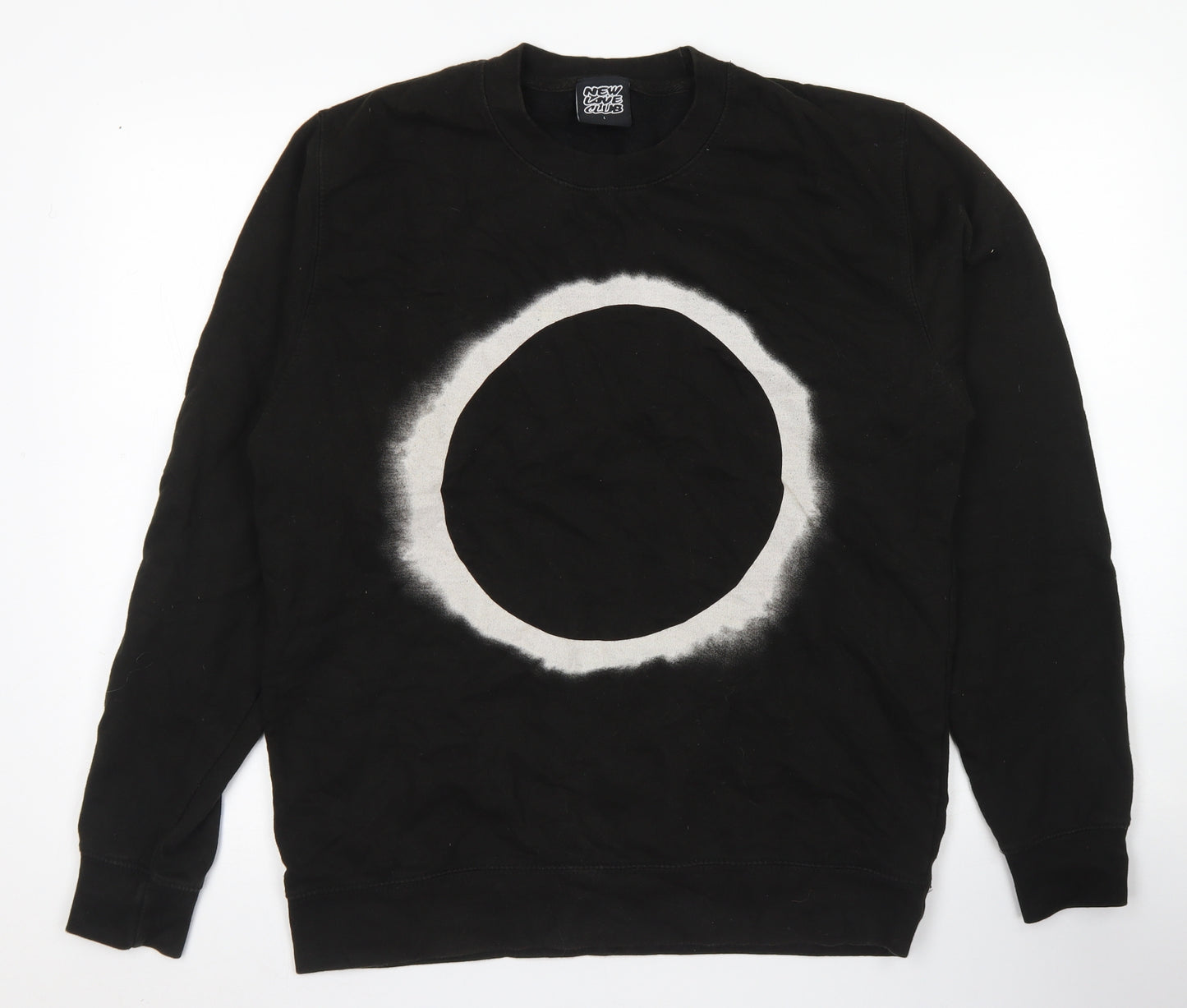 New Love Club Mens Black  Cotton Pullover Sweatshirt Size L