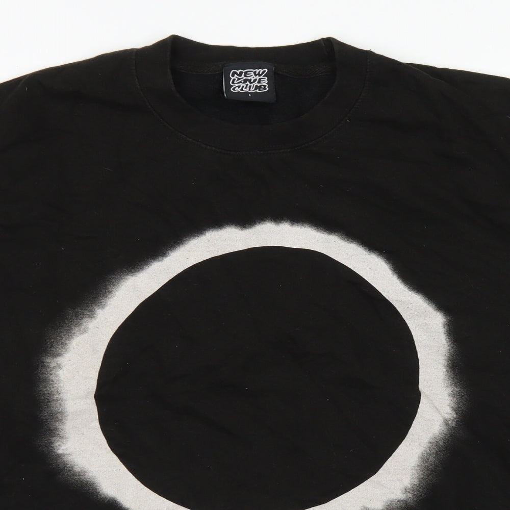 New Love Club Mens Black  Cotton Pullover Sweatshirt Size L