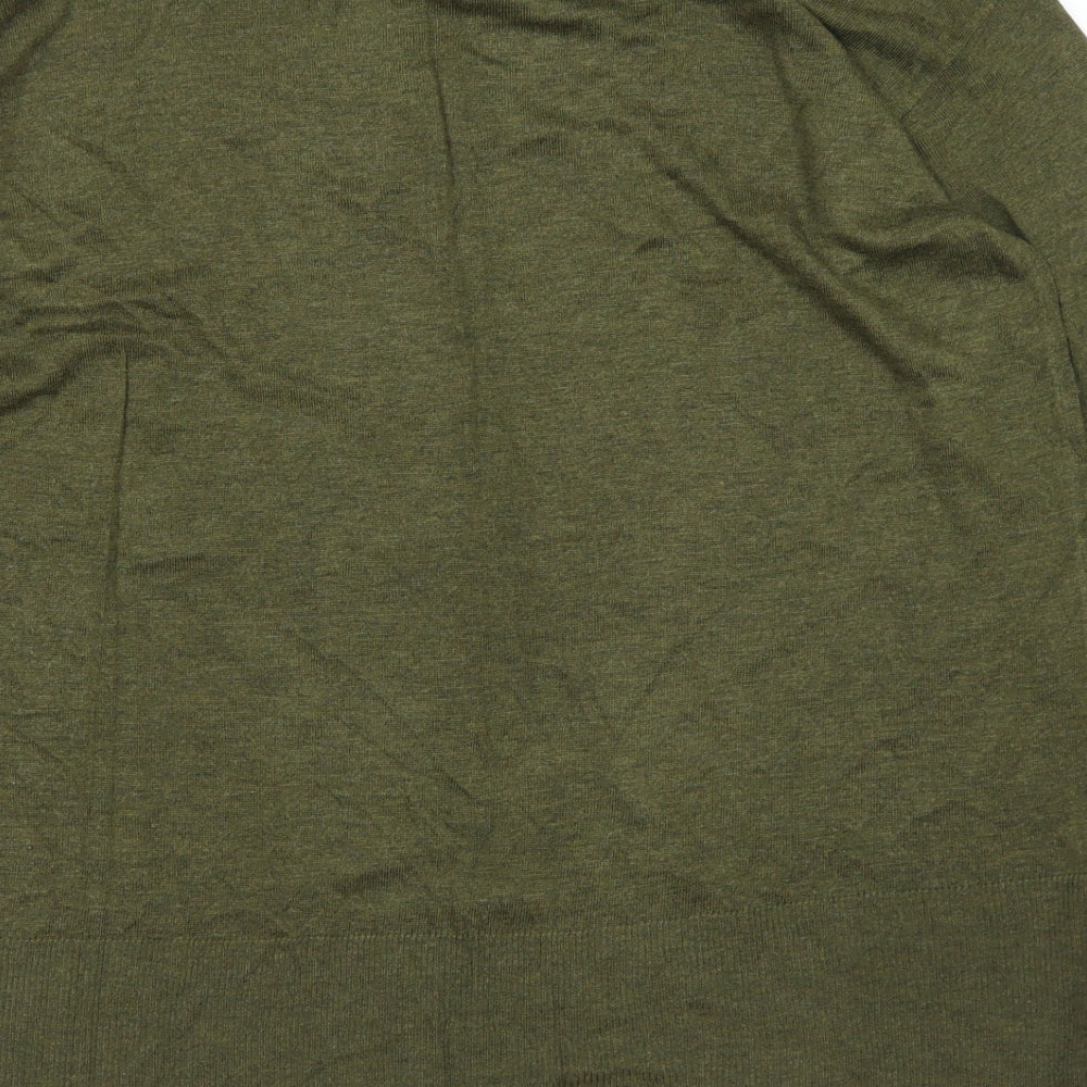H&M Womens Green Crew Neck  Acrylic Pullover Jumper Size M