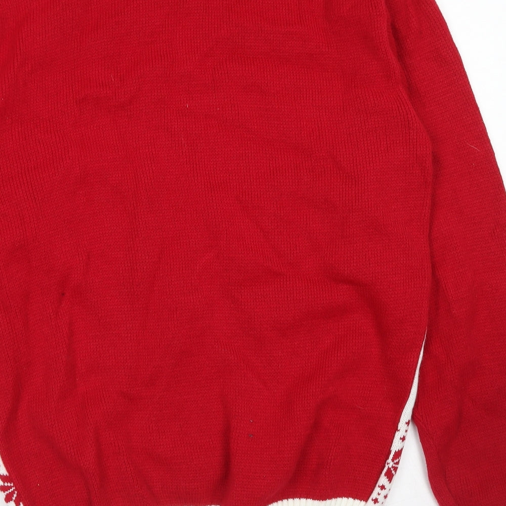 NC Collection Mens Red Crew Neck  Acrylic Pullover Jumper Size M   - Minions, Christmas
