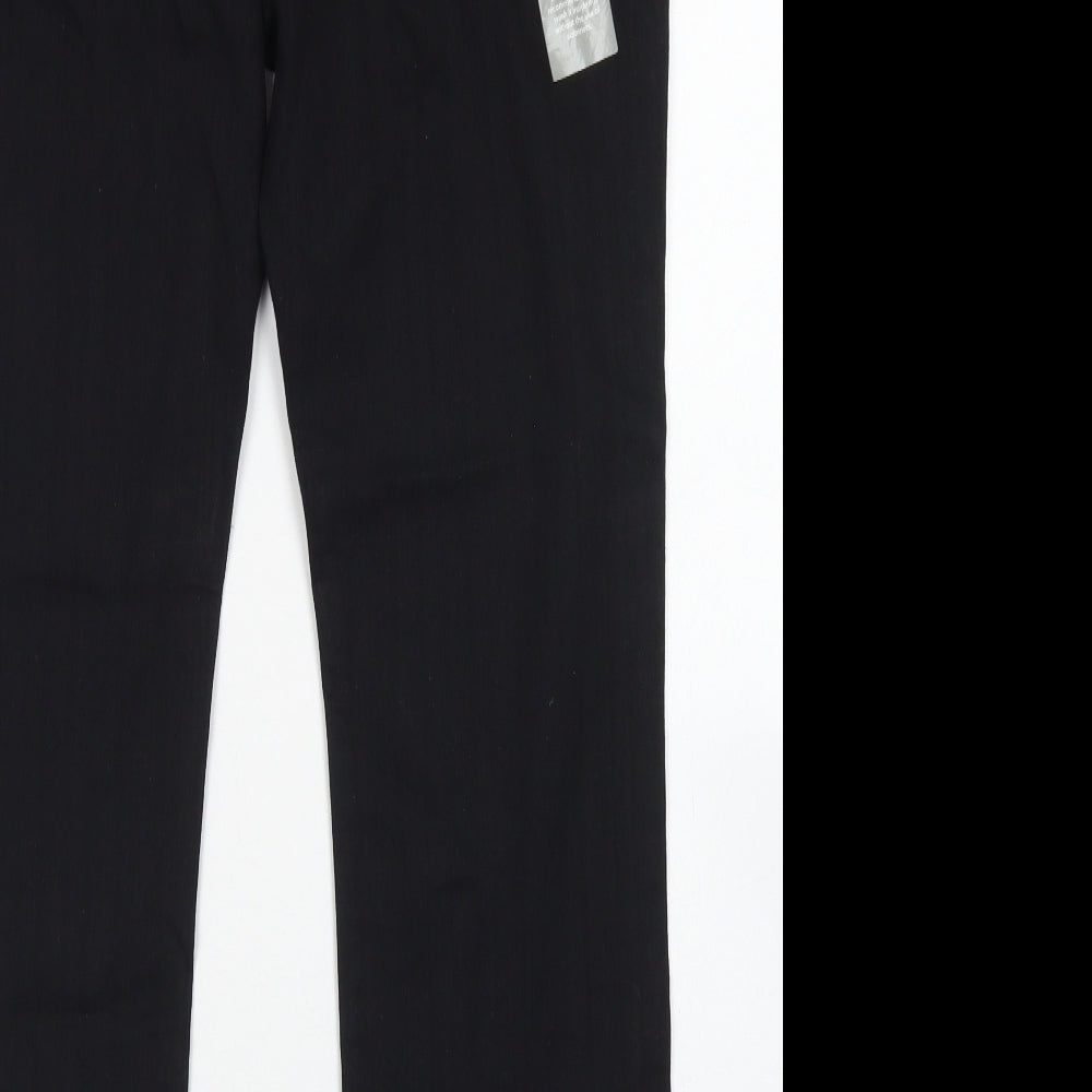 George Womens Black  Cotton Straight Jeans Size 14 L28 in Regular Button