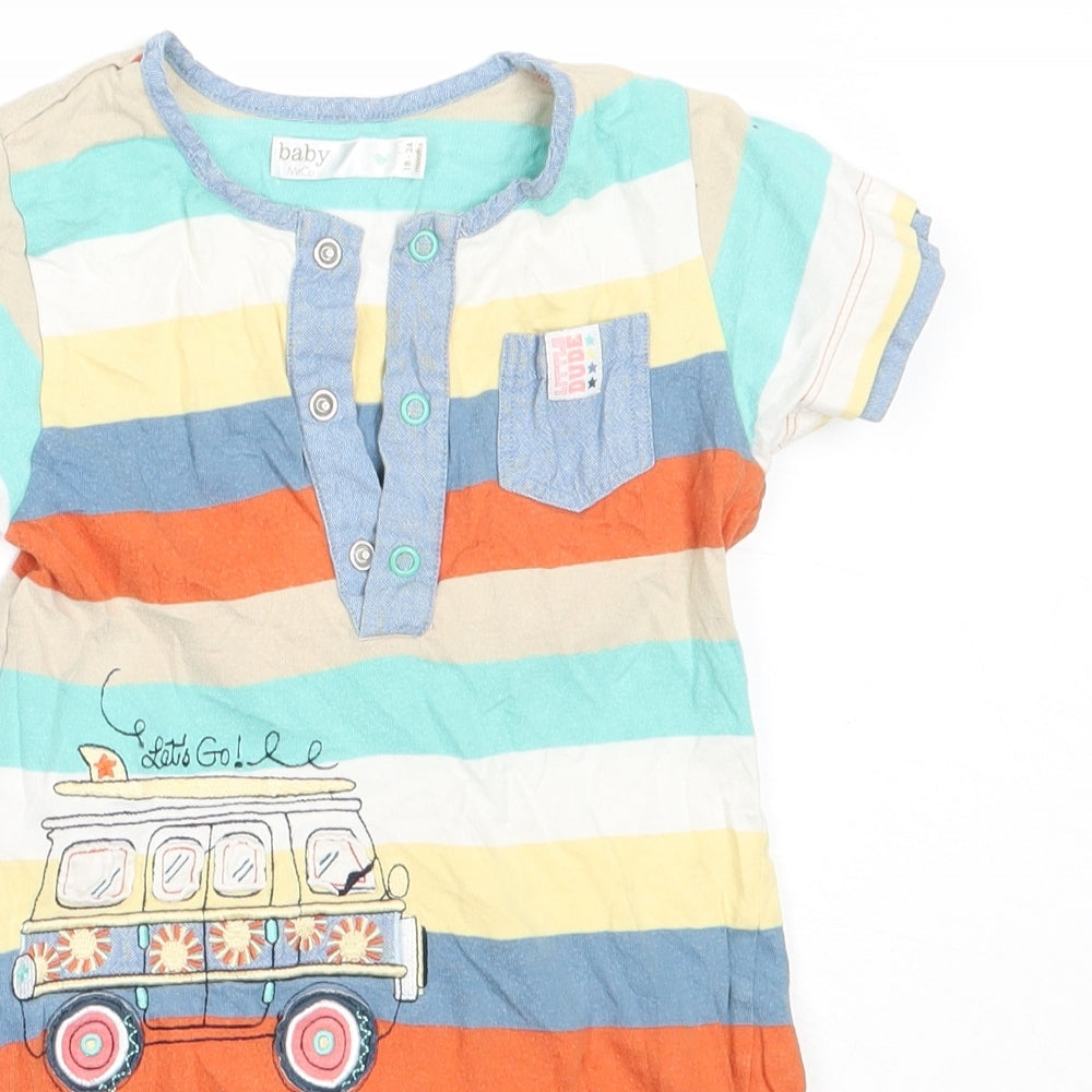 M&Co Boys Blue  Cotton Romper One-Piece Size 18-24 Months