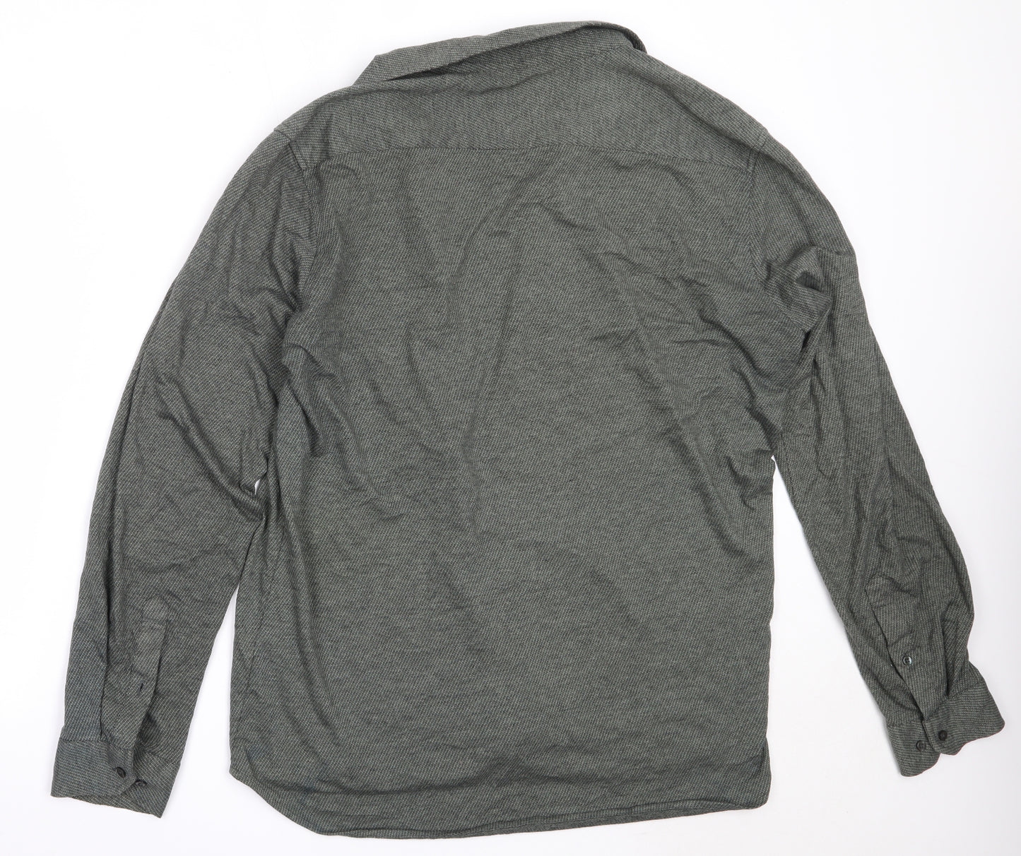 Zudio Mens Green  Cotton  Button-Up Size 2XL Collared