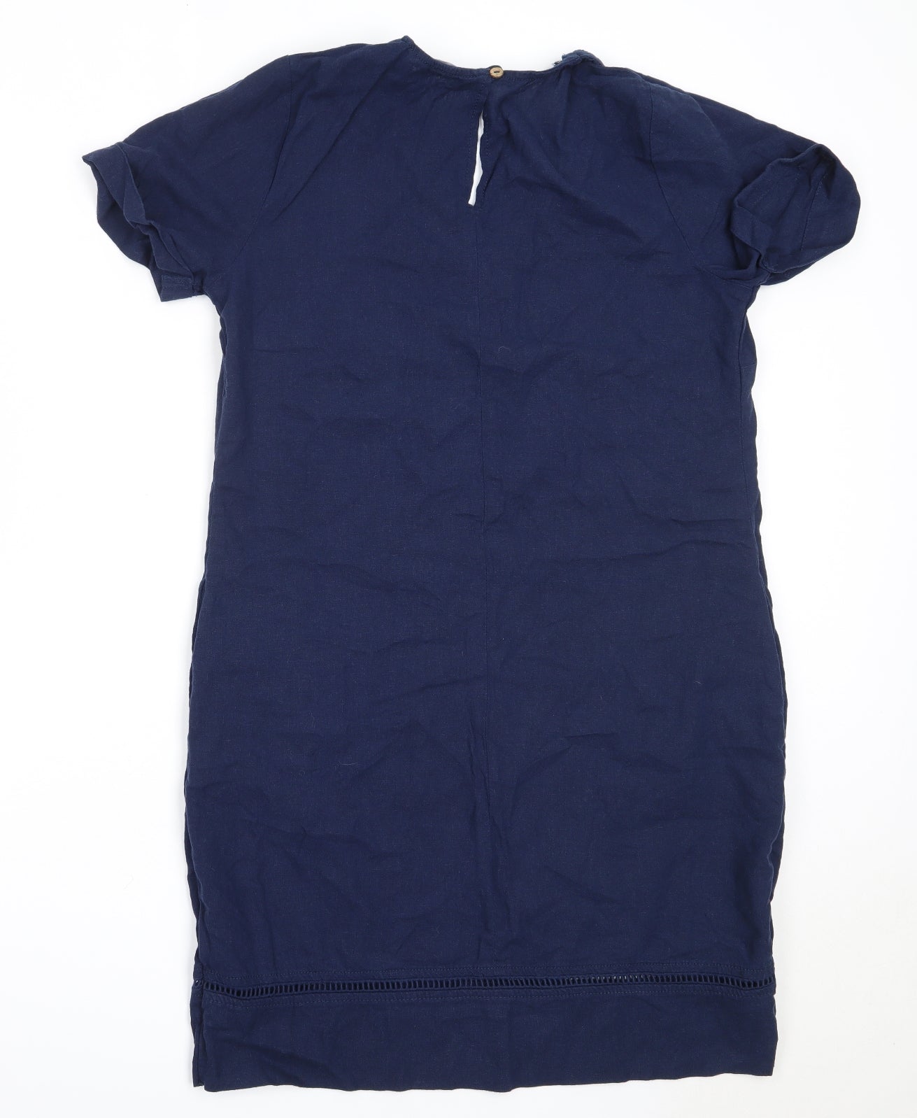 Papaya Womens Blue  Linen Shift  Size 12  V-Neck