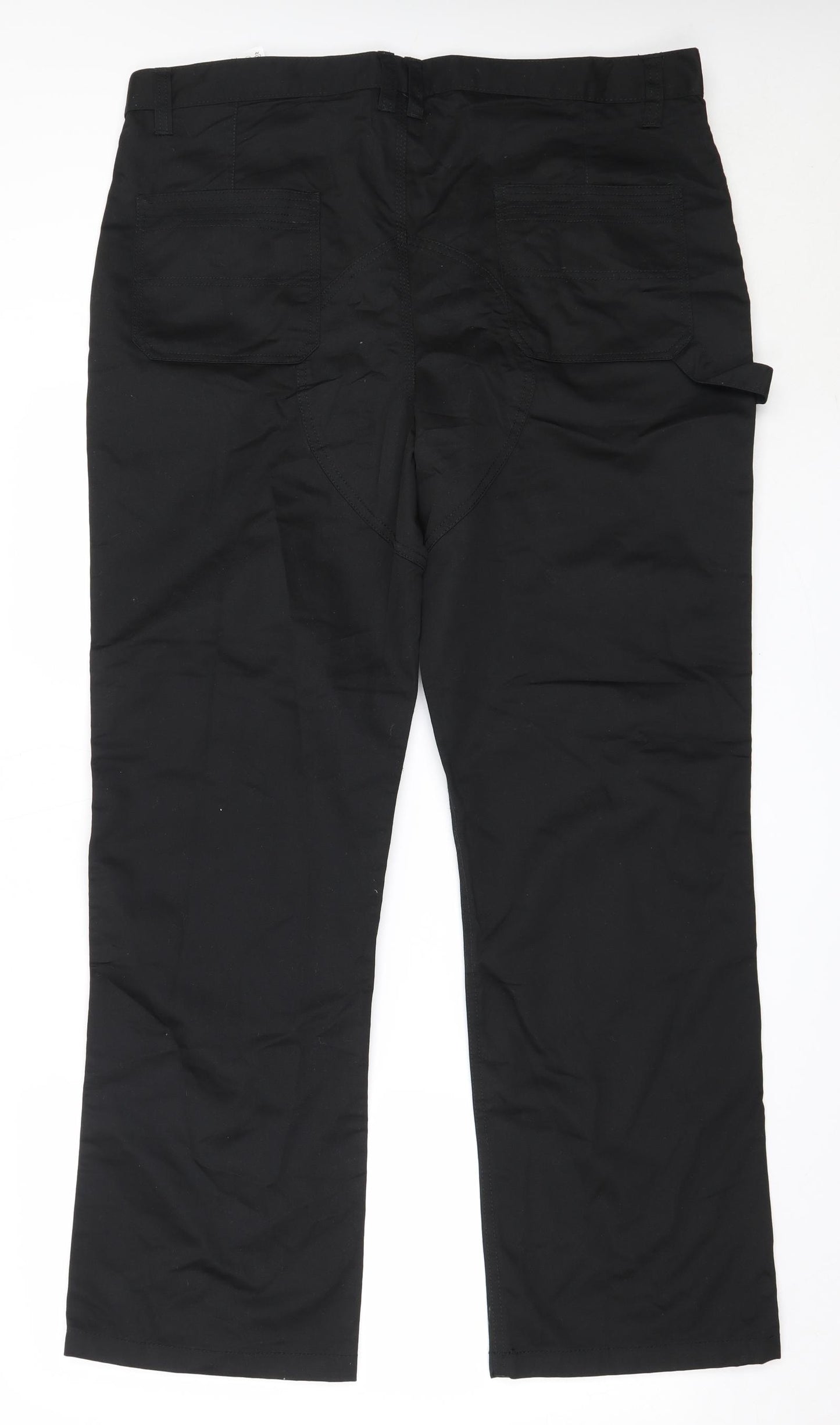 Site Mens Black  Cotton Cargo Trousers Size 40 in L32 in Regular