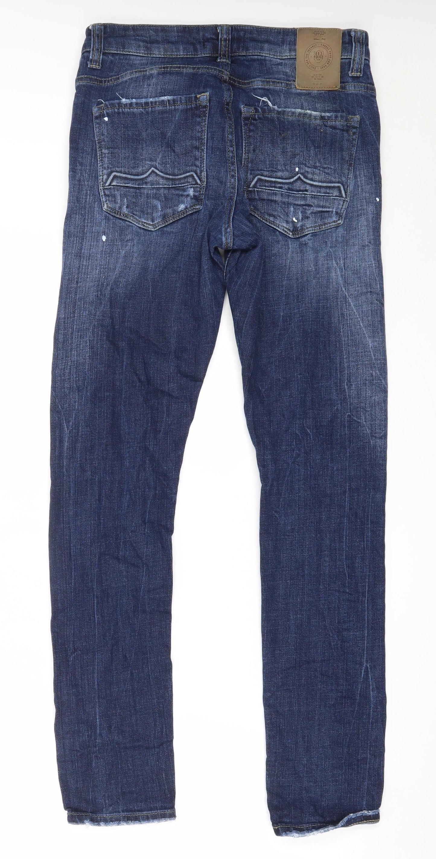 883 Police Mens Blue  Cotton Straight Jeans Size 30 in L31 in Regular