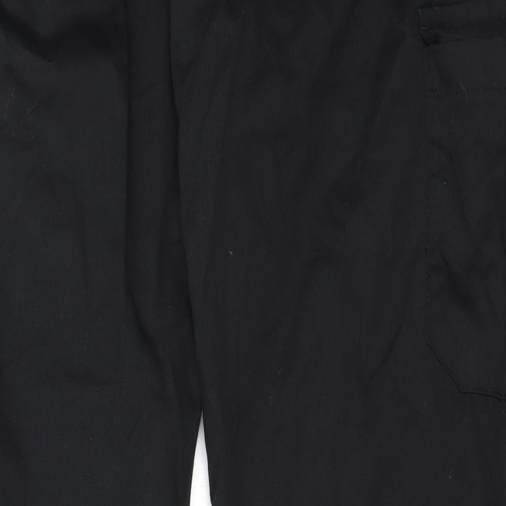 Black Knight Mens Black  Cotton Cargo Trousers Size 32 in L31 in Regular