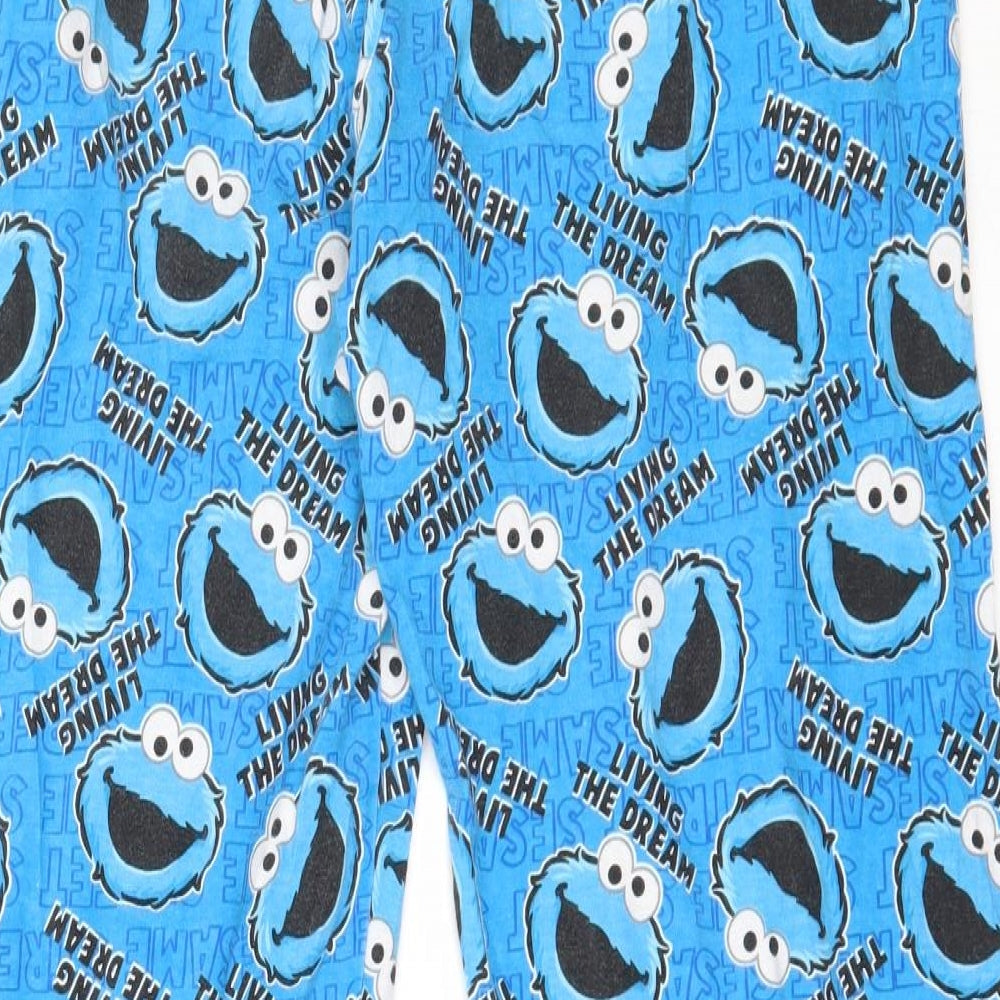 George Mens Blue Solid Cotton  Pyjama Pants Size M   - Sesame Street