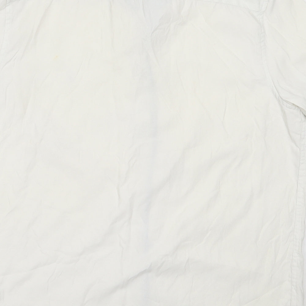Primark Mens Ivory  Polyester  Button-Up Size L Collared