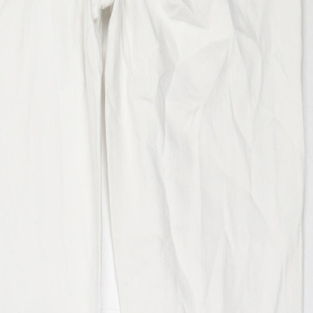 Select Womens White  Cotton Straight Jeans Size 12 L27.5 in Regular
