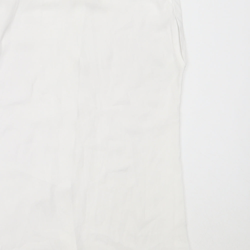 Atmosphere Womens Ivory  Polyester Basic Button-Up Size 6 Collared