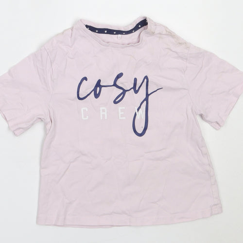 George Girls Pink Solid Cotton Top Pyjama Top Size 5-6 Years