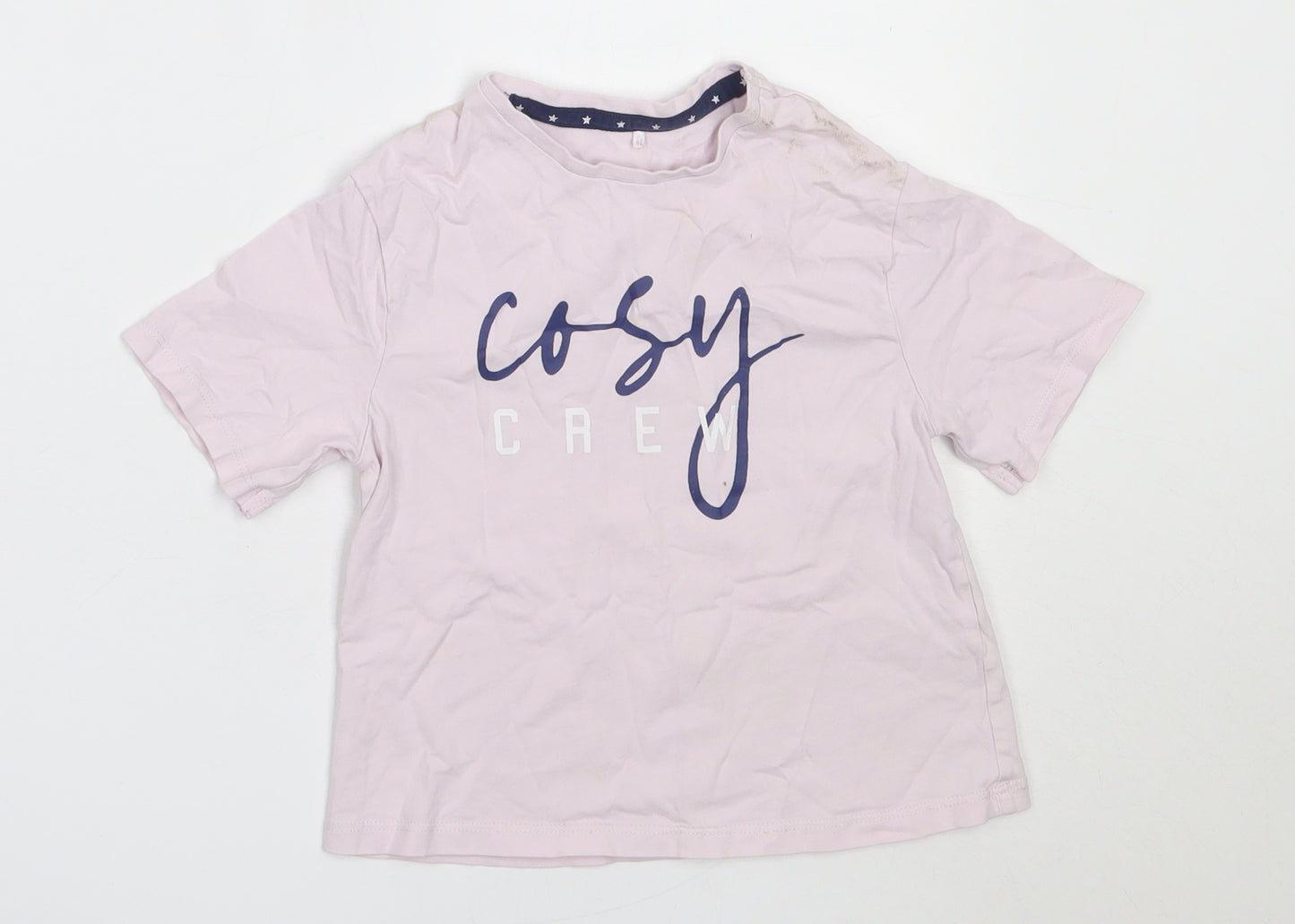 George Girls Pink Solid Cotton Top Pyjama Top Size 5-6 Years