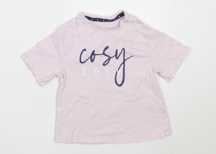 George Girls Pink Solid Cotton Top Pyjama Top Size 5-6 Years