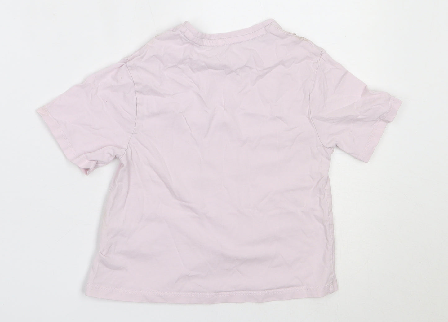 George Girls Pink Solid Cotton Top Pyjama Top Size 5-6 Years